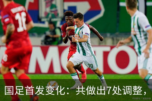 国足首发变化：共做出7处调整，张瑷晖迎首秀
